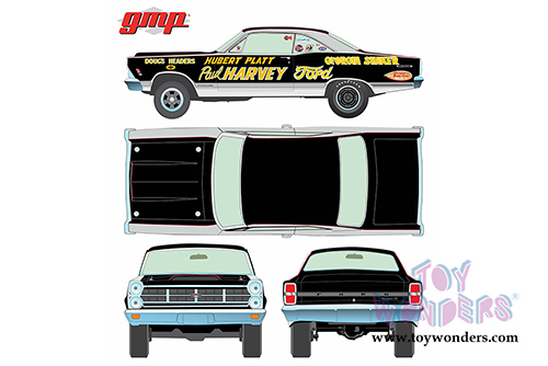 GMP - Ford Fairlane Hubert Platt "Georgia Shaker" Hardtop (1967, 1/18 scale diecast model car, Black) 18838