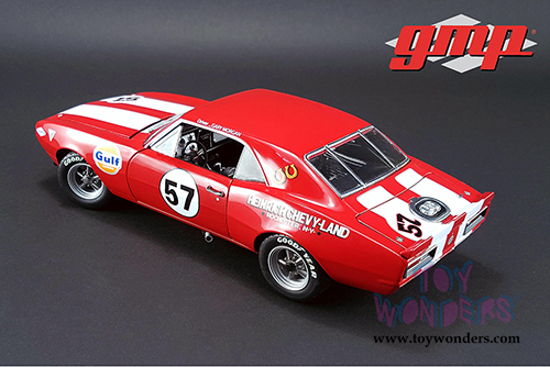 GMP - Chevrolet&reg; Camaro&reg; #57 Gulf Oil Heinrich Chevy-Land Hardtop (1967, 1/18 scale diecast model car, Red/White) 18843