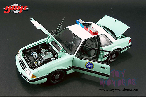 GMP - Ford Mustang United States Border Patrol SSP (1988, 1/18 scale diecast model car, Turquoise w/White) 18845