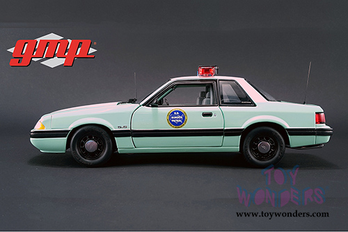 GMP - Ford Mustang United States Border Patrol SSP (1988, 1/18 scale diecast model car, Turquoise w/White) 18845