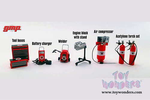 GMP - Texaco Oil Garage Shop Tool Set 1 (6 pc. set, 1:18 Scale) 18870
