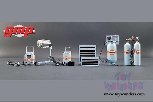 GMP - Gulf Oil Shop Tool Set 1 (1:18 Scale, Light Blue/Orange) 18872