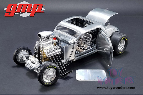 GMP - Blown Altered Coupe Raw Steel (1934, 1/18 scale diecast model car, Silver) 18880