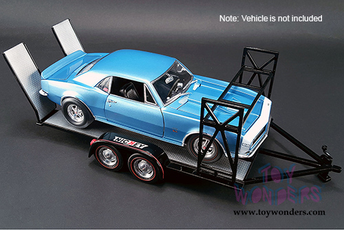 Acme - Nickey Chevrolet Tandem Car Trailer with Tire Rack (1/18 scale diecast model, Black) 18884