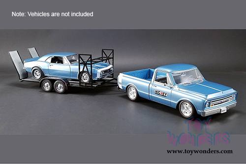 Acme - Nickey Chevrolet Tandem Car Trailer with Tire Rack (1/18 scale diecast model, Black) 18884