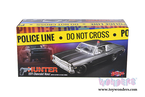 GMP - "Hunter" Chevrolet&reg; Nova&trade; Police Hardtop (1971, 1/18 scale diecast model car, Matte Black) 18903