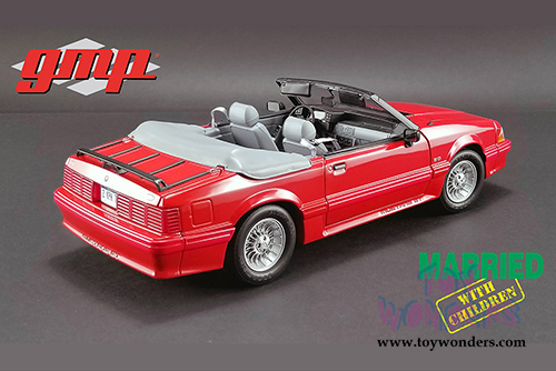 GMP - Ford Mustang 5.0 Convertible Red "Married with Children" (1987-1997) TV Series (1988, 1/18 scale diecast model car, Red) 18904