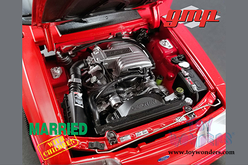 GMP - Ford Mustang 5.0 Convertible Red "Married with Children" (1987-1997) TV Series (1988, 1/18 scale diecast model car, Red) 18904