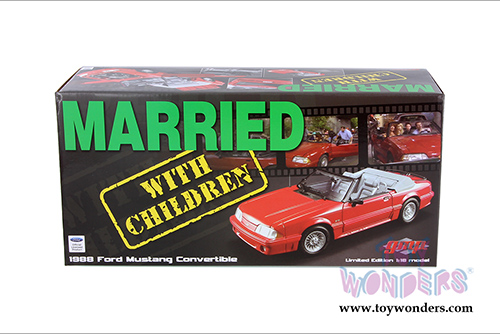 GMP - Ford Mustang 5.0 Convertible Red "Married with Children" (1987-1997) TV Series (1988, 1/18 scale diecast model car, Red) 18904