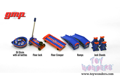 GMP - STP&reg; Oil Shop Tool Set 2 (1:18 Scale, Blue/Red) 18939