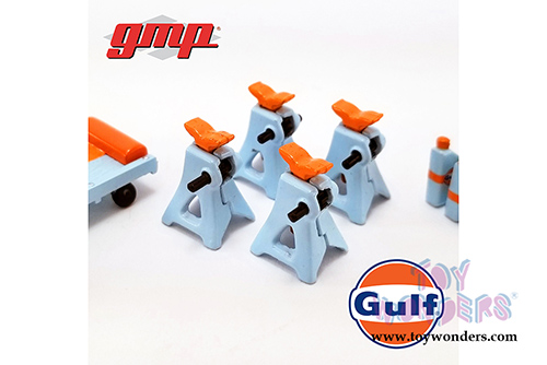 GMP - Gulf Oil Shop Tool Set 2 (1:18 Scale, Light Blue/Orange) 18942