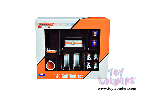 GMP - Gulf Oil Shop Tool Set 2 (1:18 Scale, Light Blue/Orange) 18942