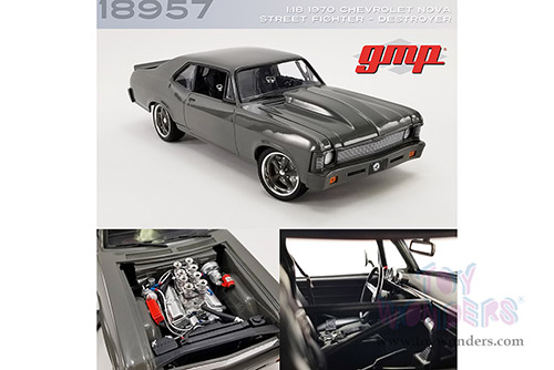 GMP - Chevrolet&reg; Nova&trade; Destroyer Street Fighter Hardtop (1970, 1/18 scale diecast model car, Dark Gray) 18957
