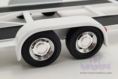 Acme -  Tandem Car Trailer with Tire Rack (1/18 scale diecast model, White) 18984
