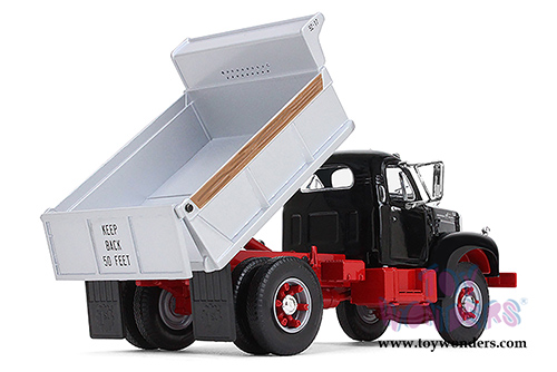 First Gear - Mack&reg; B-61 Single Axle Dump Truck (1/34 scale diecast model car, Black/Gray/Red) 19-4087