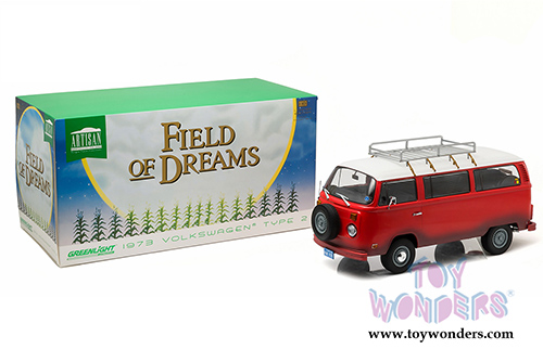 Greenlight - Artisan Field of Dreams Volkswagen Type 2 Bus (1973, 1/18 scale diecast model car, Red) 19010