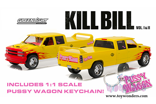 Greenlight Hollywood - Custom Crew Cab Pussy Wagon Pickup Truck - Kill Bill Vol. I & II (1997, 1/18 scale diecast model car, Yellow) 19015