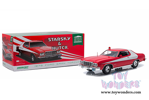 Greenlight - Artisan Starsky & Hutch Ford Gran Torino Hardtop (1976, 1/18 scale diecast model car, Red) 19017