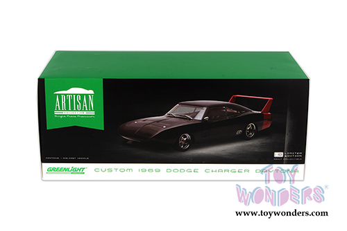 Greenlight - Artisan Custom Dodge Charger Daytona Hardtop (1969, 1/18 scale diecast model car, Black) 19020
