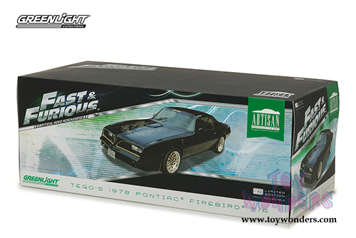 Greenlight - Artisan Fast & Furious - Tego's Pontiac Firebird Trans Am (1978, 1/18 scale diecast model car, Black) 19026