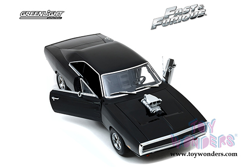 Greenlight - Artisan Fast & Furious - Dom's Dodge Charger T-Top (1970, 1/18 scale diecast model car, Black) 19027