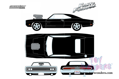 Greenlight - Artisan Fast & Furious - Dom's Dodge Charger T-Top (1970, 1/18 scale diecast model car, Black) 19027