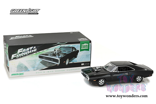 Greenlight - Artisan Fast & Furious - Dom's Dodge Charger T-Top (1970, 1/18 scale diecast model car, Black) 19027