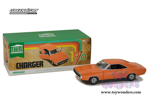 Greenlight - Artisan Dodge Charger 500 HEMI Hardtop (1970, 1/18 scale diecast model car, Orange) 19028