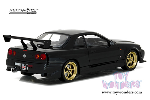 Greenlight - Artisan Nissan Skyline GT-R R34 Hardtop (1999, 1/18 scale diecast model car, Black) 19030