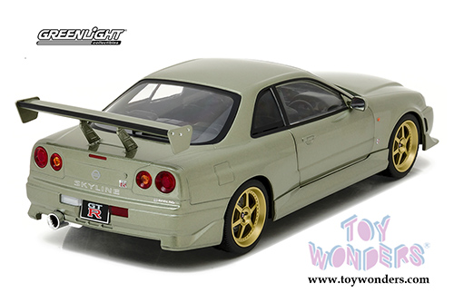 Greenlight - Artisan Nissan Skyline GT-R R34 Hardtop (1999, 1/18 scale diecast model car, Millennium Jade) 19033