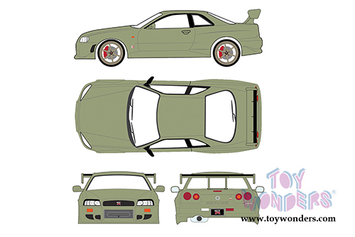 Greenlight - Artisan Nissan Skyline GT-R R34 Hardtop (1999, 1/18 scale diecast model car, Millennium Jade) 19033