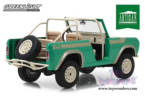 Greenlight - Artisan Ford Bronco "Twin Peaks" - Gas Monkey Garage (1976, 1/18 scale die cast model car, Green) 19034