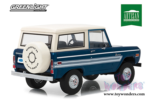 Greenlight - Artisan Ford Bronco Explorer (1976, 1/18 scale diecast model car, Dark Blue) 19035