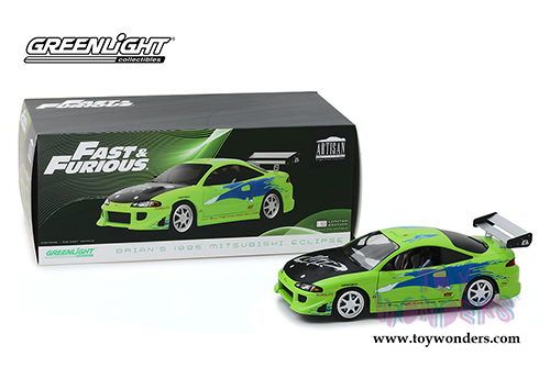 Greenlight - Artisan Fast & Furious - Mitsubishi-Eclipse (1995, 1/18 scale diecast model car, Lime Green) 19039