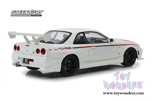 Greenlight - Artisan Nissan Skyline GT-R R34 Hardtop (1999, 1/18 scale diecast model car, Pearl White) 19049