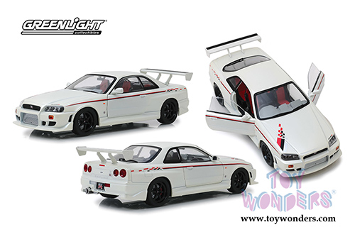 Greenlight - Artisan Nissan Skyline GT-R R34 Hardtop (1999, 1/18 scale diecast model car, Pearl White) 19049