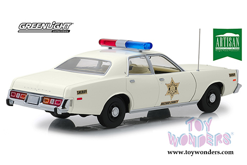 Greenlight - Artisan Plymouth Fury - Hazzard County Sheriff (1977, 1/18 scale diecast model car, White) 19055