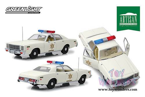 Greenlight - Artisan Plymouth Fury - Hazzard County Sheriff (1977, 1/18 scale diecast model car, White) 19055