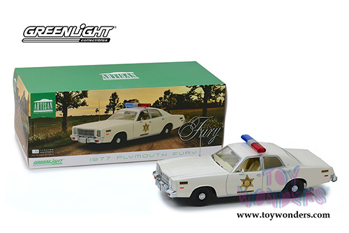 Greenlight - Artisan Plymouth Fury - Hazzard County Sheriff (1977, 1/18 scale diecast model car, White) 19055