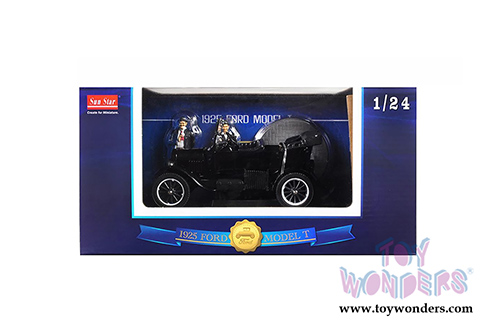Sun Star - Ford Model T Touring (Open) with Laurel and Hardy Figures (1925, 1/24 scale diecast model car, Black) 1905BK