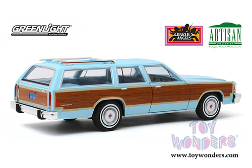 Greenlight - Artisan Ford LTD Country Squire - Charlie's Angels (1976-1981) TV Series (1979, 1/18 scale die cast model car, Light Blue) 19066