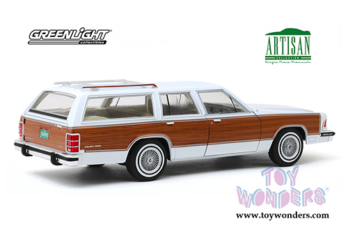 Greenlight - Artisan Mercury Grand Marquis Colony Park (1989, 1/18 scale diecast model car, White/Wood) 19067