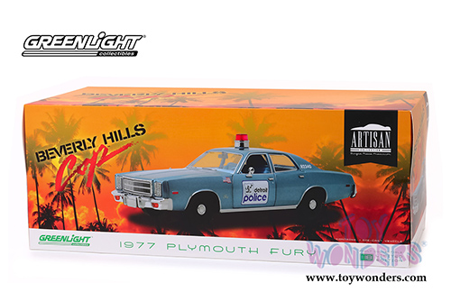 Greenlight - Artisan Beverly Hills Cop - Plymouth Fury Detroit Police (1977, 1/18 scale diecast model car, Blue) 19069
