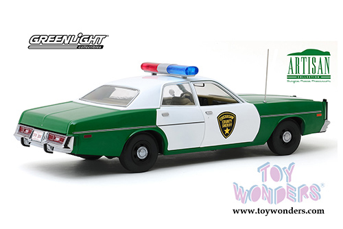 Greenlight - Artisan Plymouth Fury Chickasaw County Sheriff (1975, 1/18 scale diecast model car, Green/White) 19076