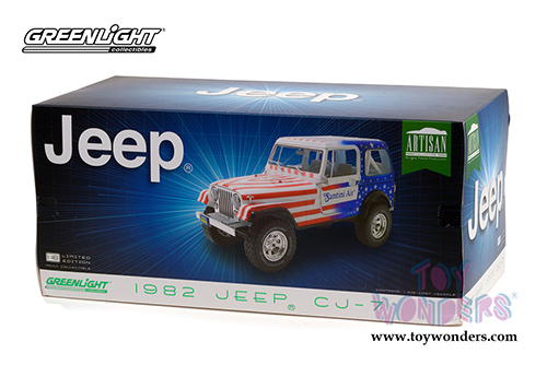 Greenlight - Artisan Jeep&reg; CJ-7 Santini Air (1982, 1/18 scale die cast model car, Red/Blue) 19090
