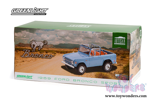 Greenlight - Artisan Ford Bronco Sport (1969, 1/18 scale die cast model car, Brittany Blue) 19099