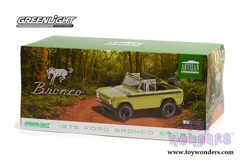 19100 Greenlight Artisan 1975 Ford Bronco Sport model diecast car retail box package