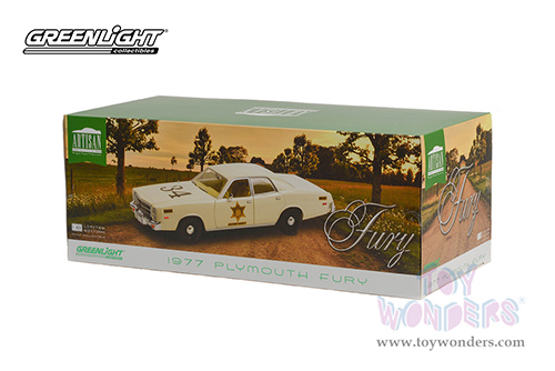 19112 Greenlight Artisan 1977 Plymouth Fury model diecast car retail box package