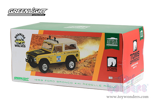 19131 Greenlight Artisan 1969 Ford Bronco model diecast car retail box package