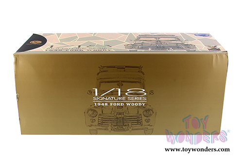 Lucky Road Signature - Ford Woody w/ Surfboard (1948, 1/18 scale diecast model car, Burgundy) 20028BG